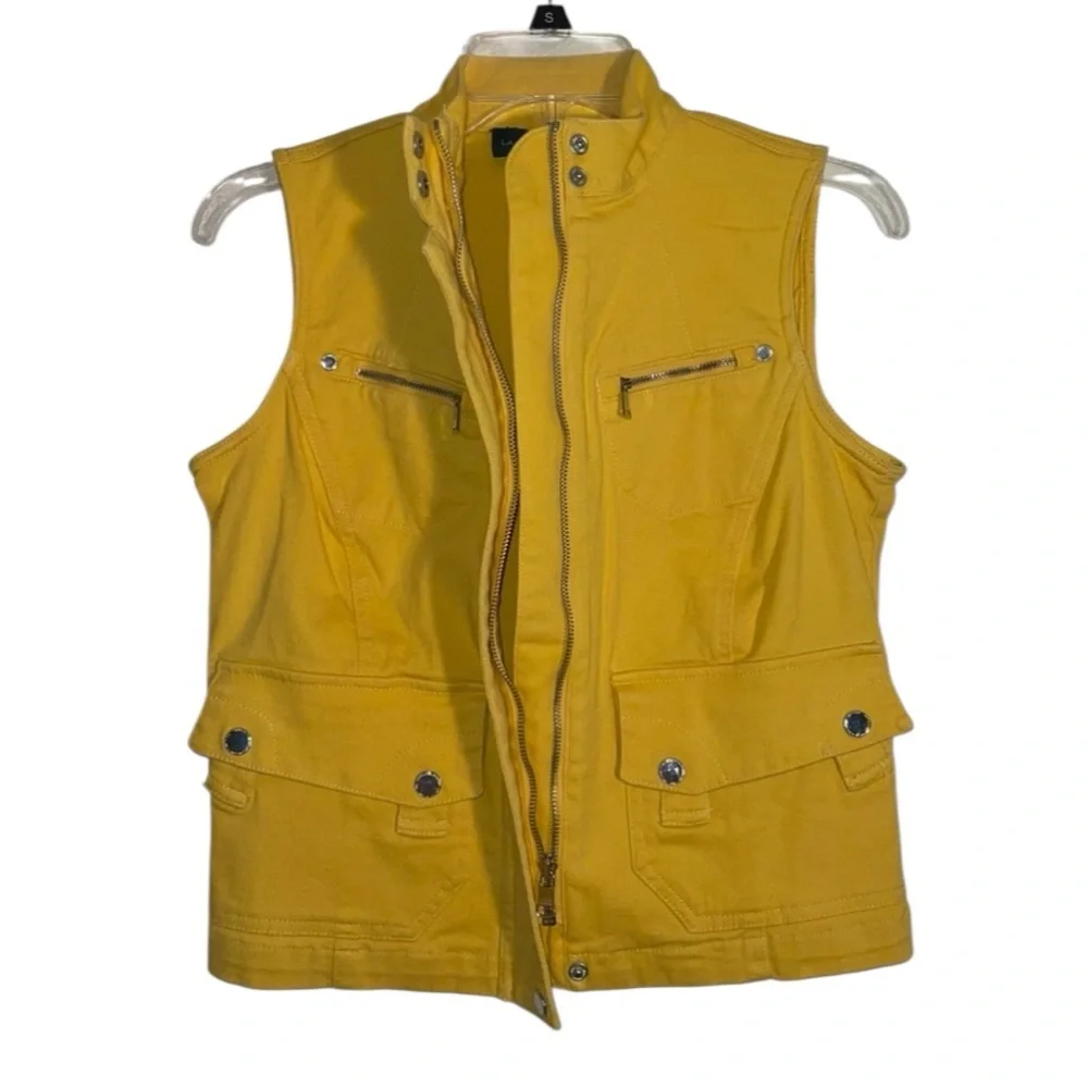 Lauren Ralph Lauren vintage denim yellow vest. Size S/P. GUC - Picture 7 of 9